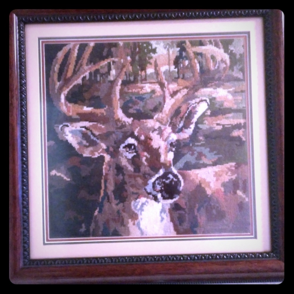Handmade Need-point Artwork of Deer